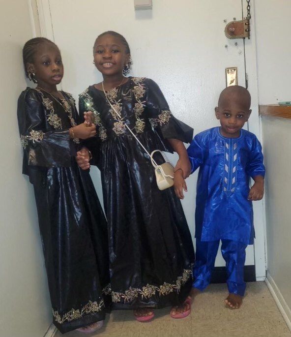 Photo of Mariam, Jabu and Abubakary Kamara who were all hospitalized after the fire. Mariam and Abubakary were released but Jabu remained hospitalized as of January 21st, more than week after the fire